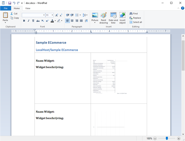 Screenshot of a WordPad document titled 