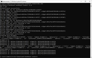 A command prompt window displaying console output with operations related to a 