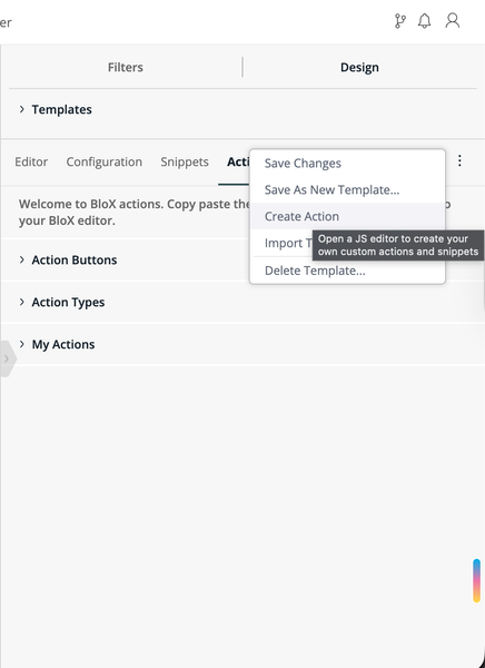 Screenshot of the BloX editor's 
